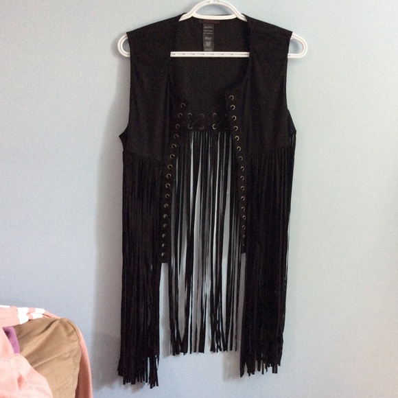 mark. Jackets & Blazers - Faux Leather Fringe Vest
